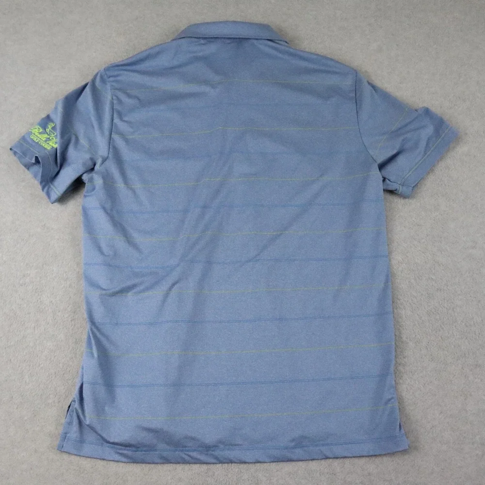 Adidas Polo Shirt Mens Large Blue Striped Short Sleeve Bella Vista‎ Golf Course